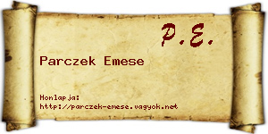 Parczek Emese névjegykártya